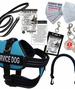 Service Dog Kit - Air-Tech Mesh Service Dog Vest Harness + Registered Service Dog ID