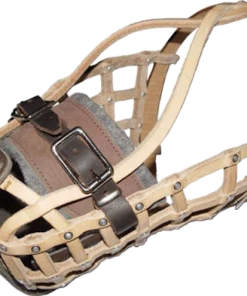 Leather German Agitation Basket Muzzle