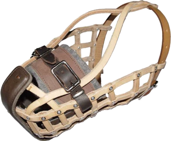 Leather German Agitation Basket Muzzle