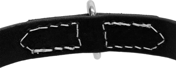 Single Layer Center D-Ring Leather Dog Collar - Image 2