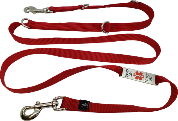 Hands Free 7' Leash W/ Chrome Service Dog ID Tag - Image 5