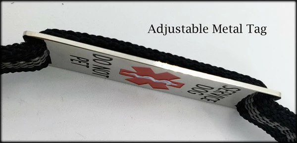 Reflective Service Dog 5' Leash W/Chrome Service Dog ID Tag - Image 7