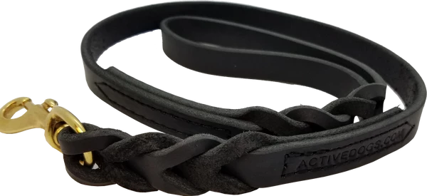 Military Spec Braided Leather Dog Leash 3/4"