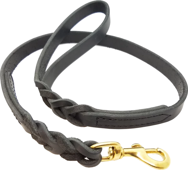 Military Spec Braided Leather Dog Leash 3/4" - Image 2