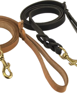 CaliberDog Braided Leather Leash 5.5'