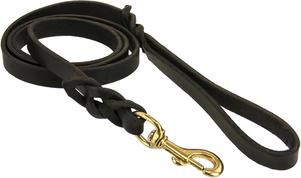 CaliberDog Braided Leather Leash 5.5' - Image 4