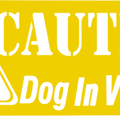 Caution Dog In Vehicle Decal