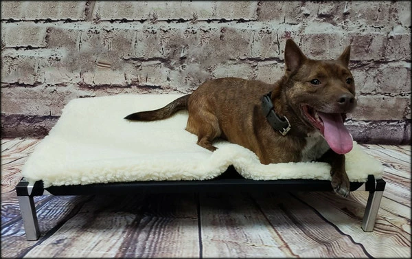 Raised Dog Bed Double Layer Hi-loft Sherpa Pad - Image 6