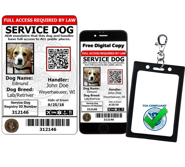 ActiveDogs Registered Service Dog Photo ID Card + Clip-On ID Carrier + FREE Digital ID Copy - Image 2