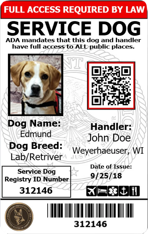 ActiveDogs Registered Service Dog Photo ID Card + Clip-On ID Carrier + FREE Digital ID Copy - Image 3
