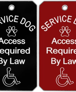 Large Engraved Service Dog ID Tag