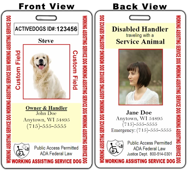 Two-Sided Metal Handler And Service Dog Badge