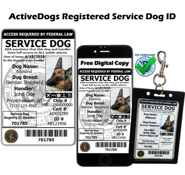 2pk Service Dog Photo ID Card + 2 Carriers + Free Registration + Digital Copy For Airline Travel - Image 3