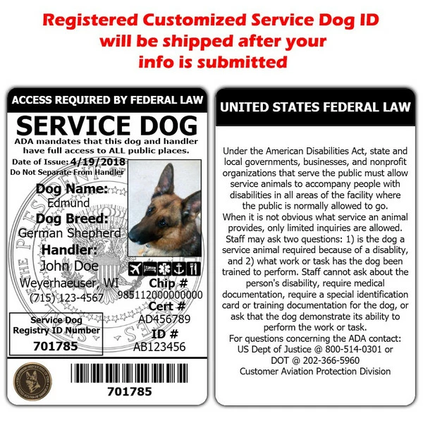 Registered Service Dog ID Card + Clip-On ID Carrier + Free Digital Copy - Image 6