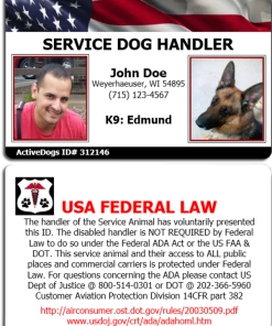 Handler & K9 Service Dog Identification Cards + Free Digital Copy