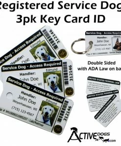 ActiveDogs Registered Service Dog 3 Key Tag Cards + Free Digital Copy