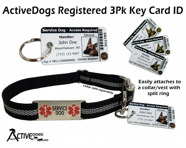 ActiveDogs Registered Service Dog 3 Key Tag Cards + Free Digital Copy - Image 3