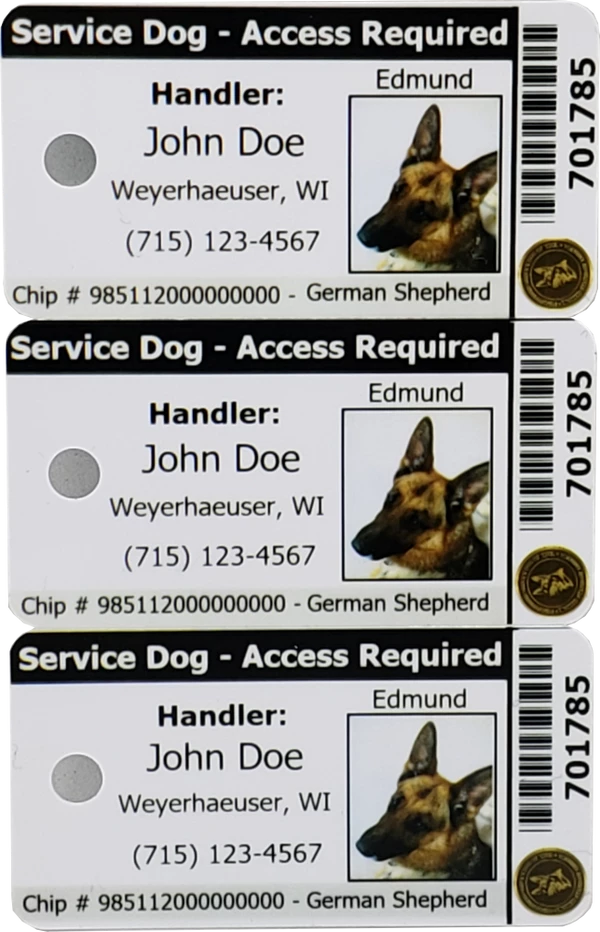 ActiveDogs Registered Service Dog 3 Key Tag Cards + Free Digital Copy - Image 7