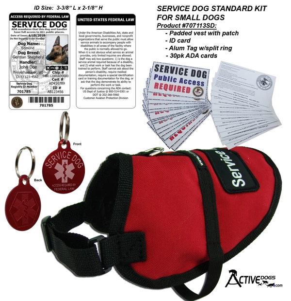 Standard Small Service Dog Vest Starter Kit