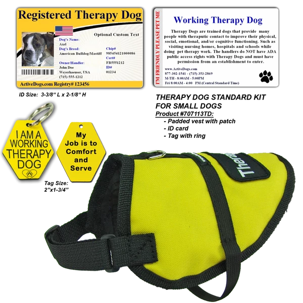 Standard Small Therapy Dog Vest Starter Kit