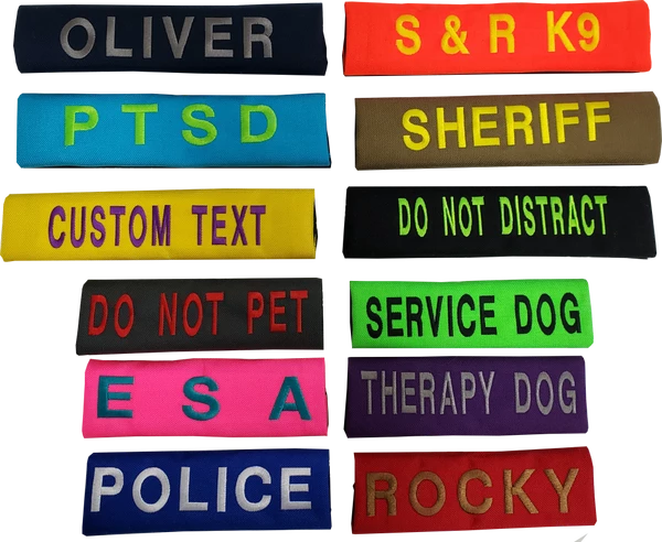 Chest Strap Identification Cover - All Colors - Custom Text