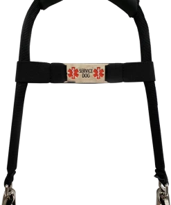 Solid Snap-On Service Dog Bridge Handle With Medical ID Band