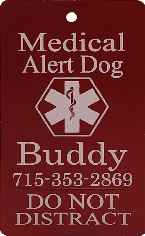 Custom Engraved Service Dog Metal Badge - Image 3