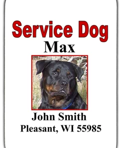 Service Dog Metal Collar Tag - Double Sided W/ ADA Back