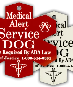 Engraved Medical Alert Dog Tag For Service Dogs