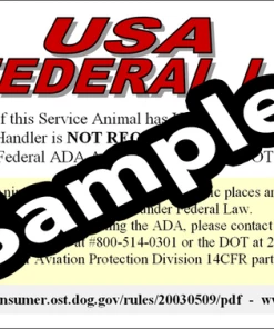 ADA & Federal Law Information Card