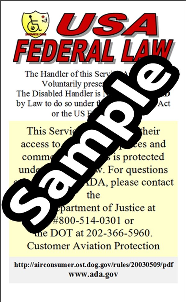 ADA & Federal Law Information Card - Image 2