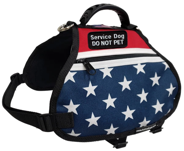 American Patriotic Service Dog Dual Pocket Vest