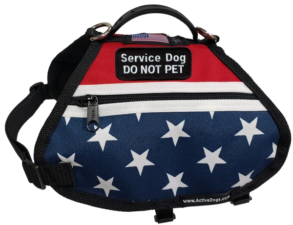 American Patriotic Service Dog Dual Pocket Vest - Image 9