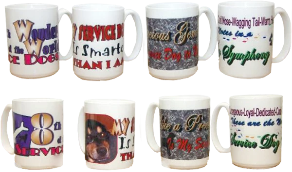 Set Of 4 Service Dog Mugs