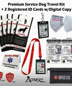 Premium Service Dog Travel Kit + 2 Identification Cards + Travel Tag + Service Dog Pouch + Free Digital Copy