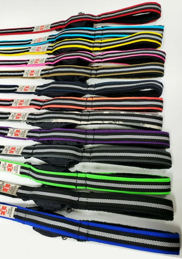 Service Dog Reflective Built-In Poop Bag Leash - 13 Color Variety - Image 2