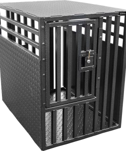 Powder Coated Double Door Diamond Tread Aluminum Dog Crate