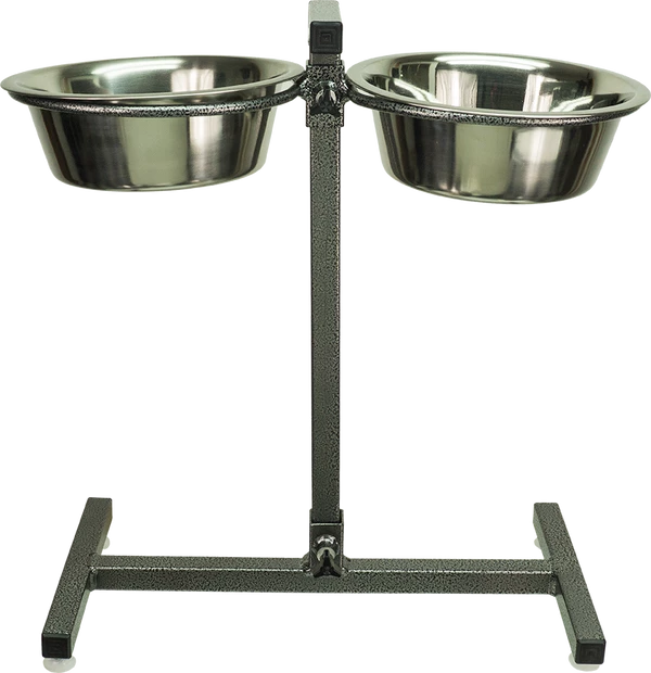Double Diner Adjustable Elevated Dog Bowl Feeder - Image 2