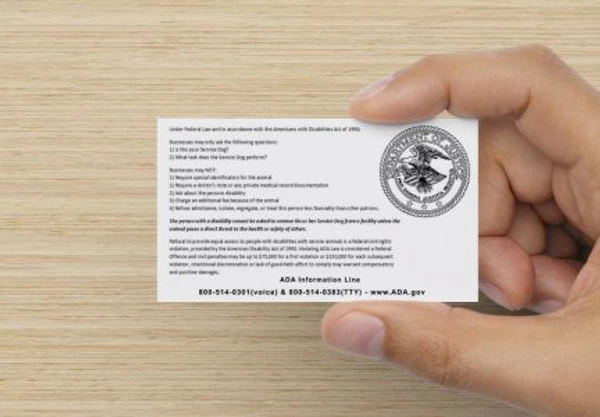 Service Dog ADA Public Access Required Cards - 25pk - Image 3
