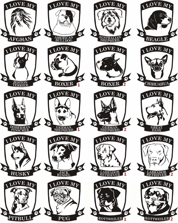 8x11 Dog Breed Specific Decals - Image 2